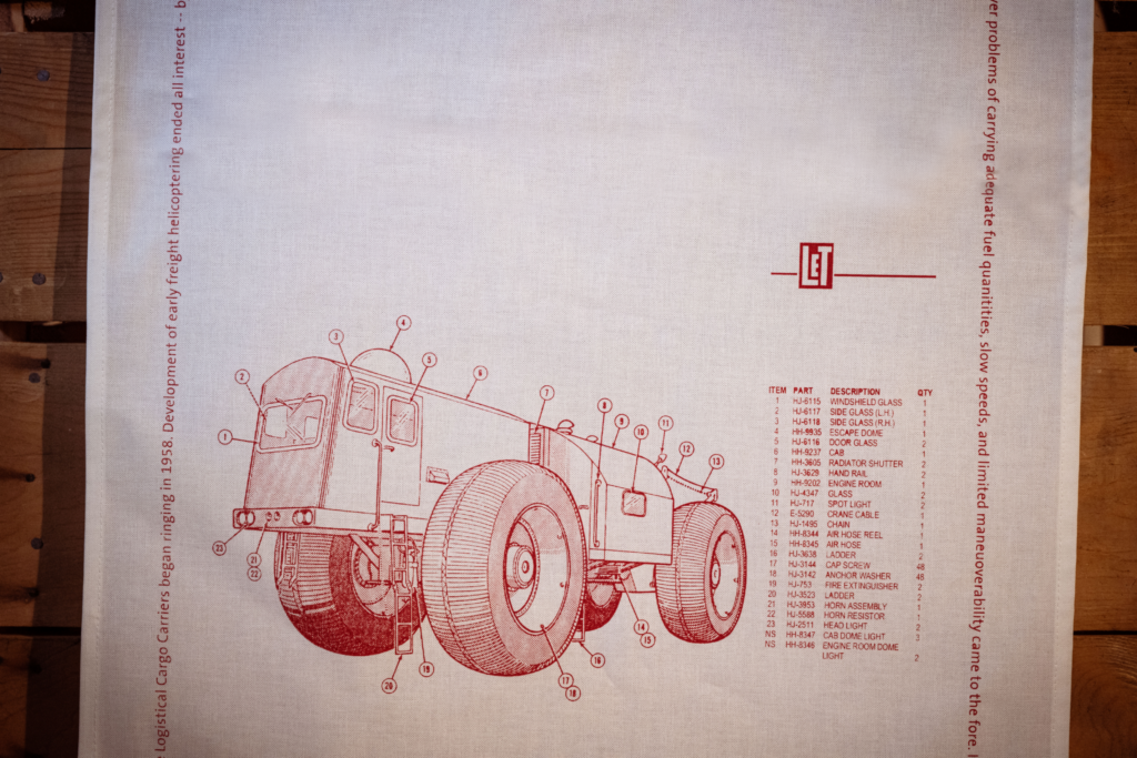 LCC-1 LeTourneau Red Tea Towel - Image 3